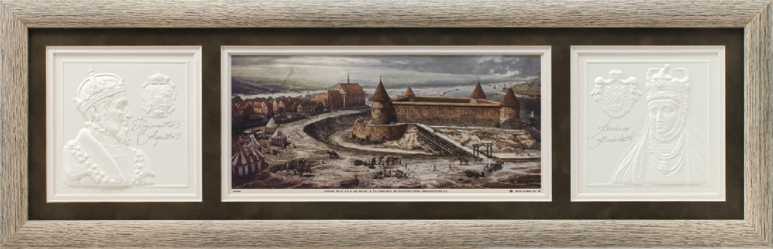 Grafikos paveikslas &quot;Kauno pilis XVIa. viduryje. Žygimanto Augusto laikai.&quot;