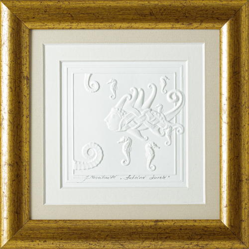 Reljefinės grafikos paveikslas - Auksinė žuvelė