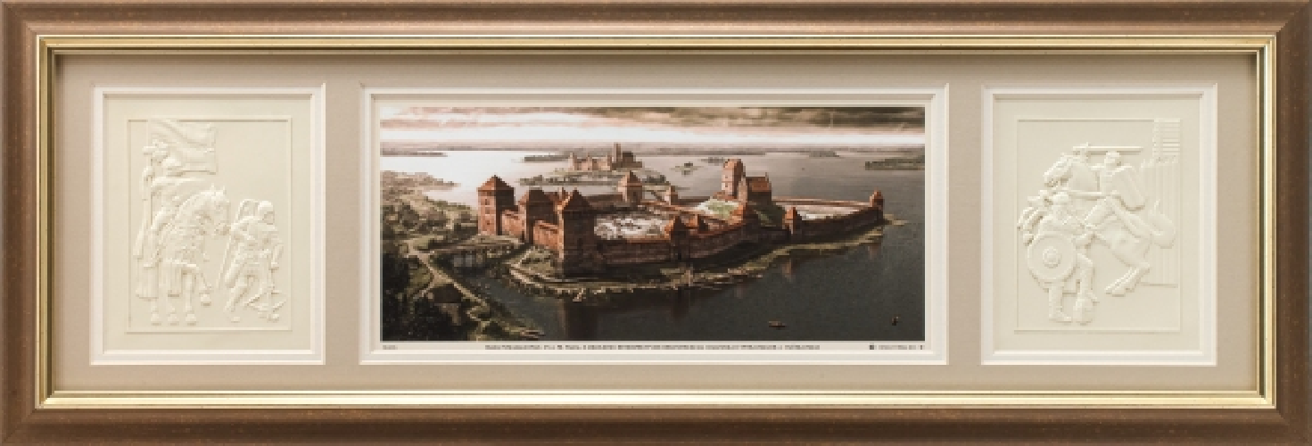 Grafikos paveikslas &quot;Trakų pusiasalio pilis XIV a. pb. XVa. pr.&quot;