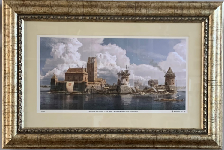 Grafikos paveikslas - Trakų salos pilis XIVa. pab.