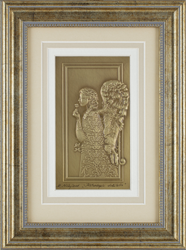 Reljefinės grafikos paveikslas - Keturlapis dobilėlis