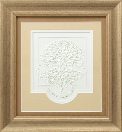 Reljefinės grafikos paveikslas - Stiprybės medis
